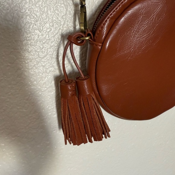 Anthropologie Brown Leather Crossbody Bag with Tassel - Picture 2 of 3